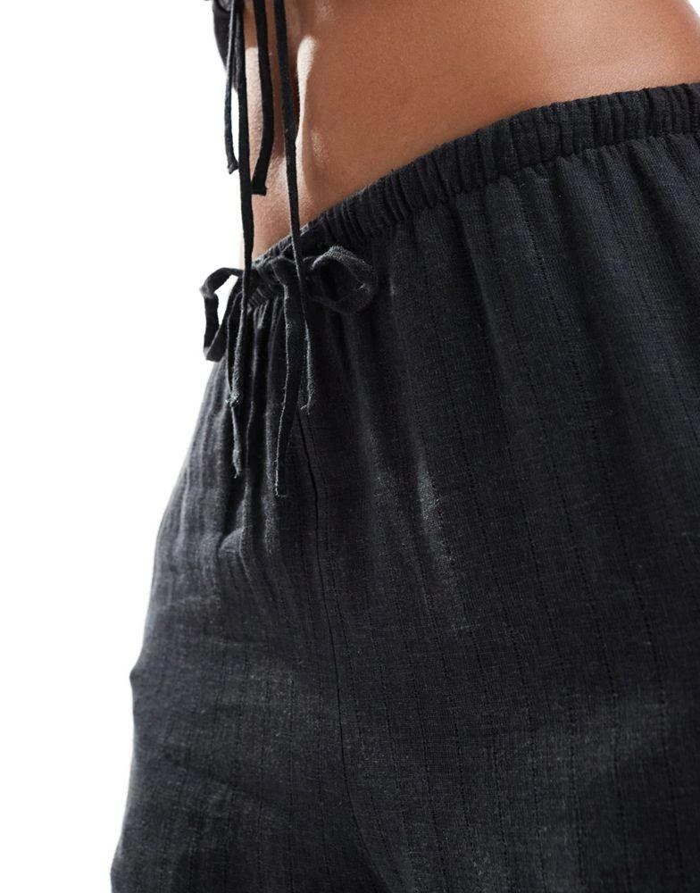 Weekday Weekday Mia co-ord pointelle trousers in off-black 2