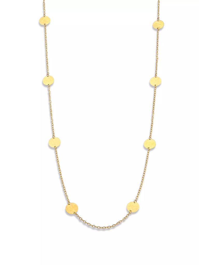 Gurhan 24K Yellow Gold Disc Station Necklace