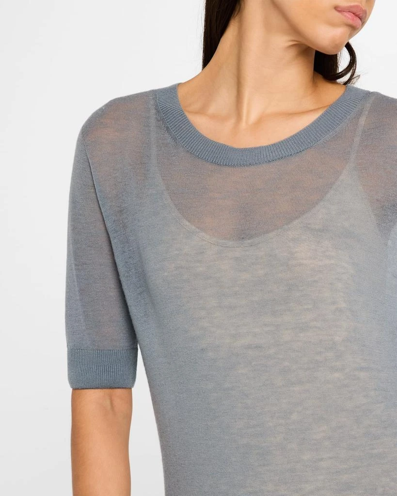 Max Mara Negelia Short-Sleeve Sheer Knit Sweater 5