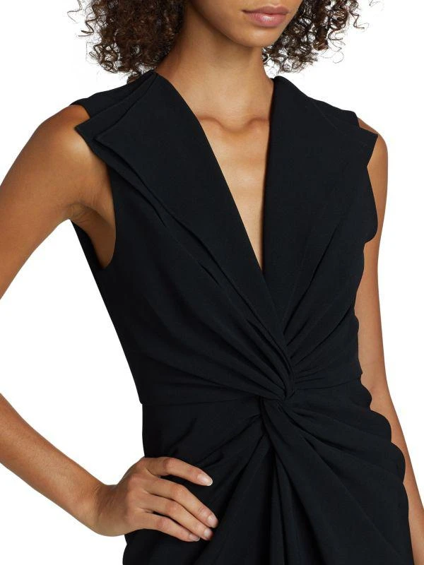 PRABAL GURUNG Lily Twist-Front V-Neck Midi-Dress 4
