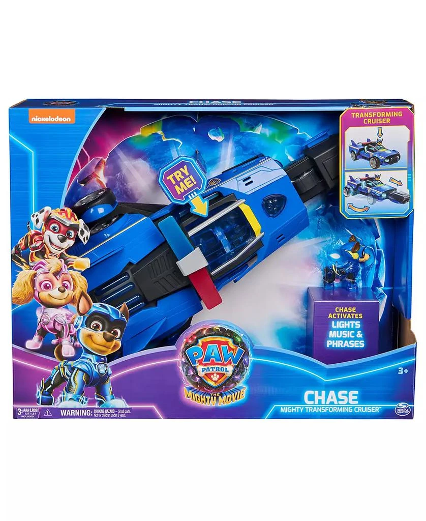 Paw Patrol The Mighty Movie, Chase's Mighty Converting Cruiser with Mighty Pups Action Figure, Lights and Sounds 11