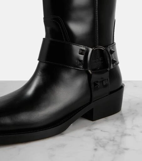 Valentino Rockstud leather biker boots 5