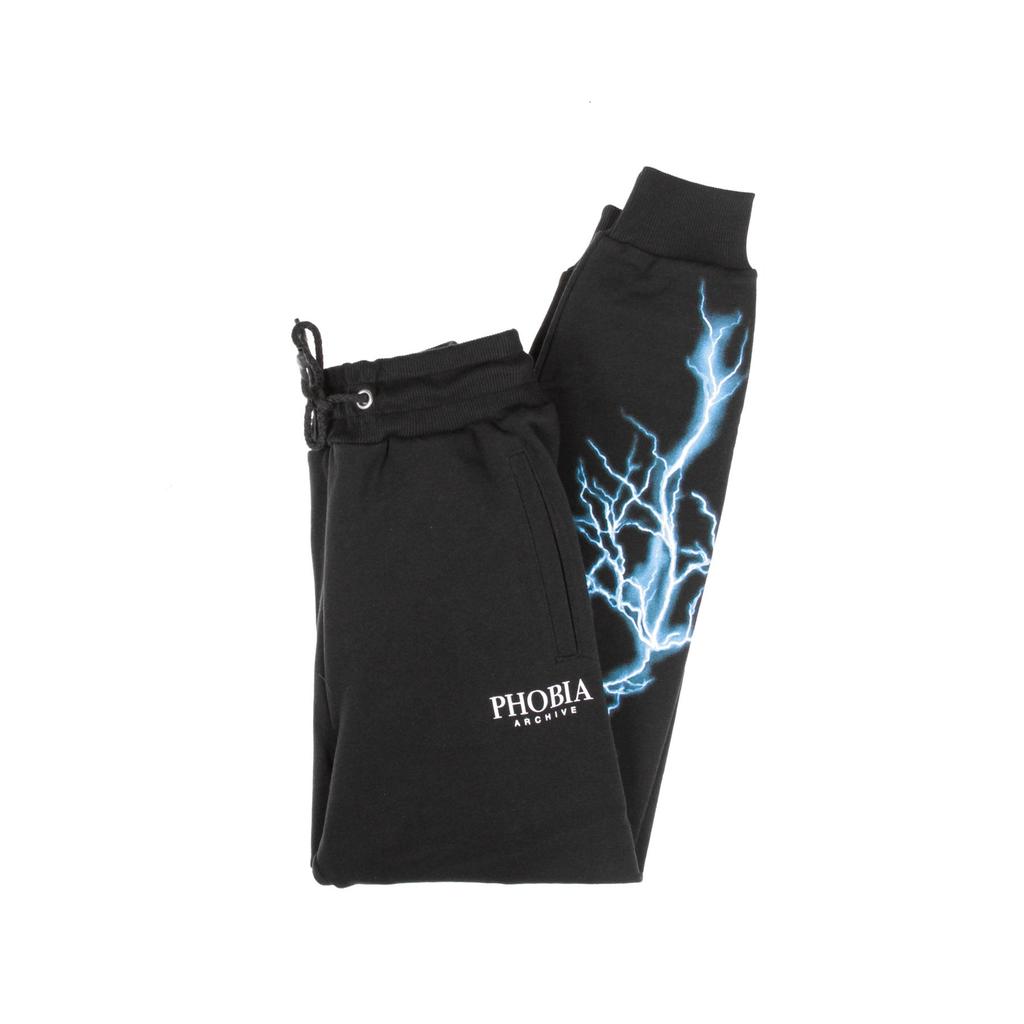 PHOBIA Light Blue Men's Tracksuit Pants Lightning Pants Black/light Blue