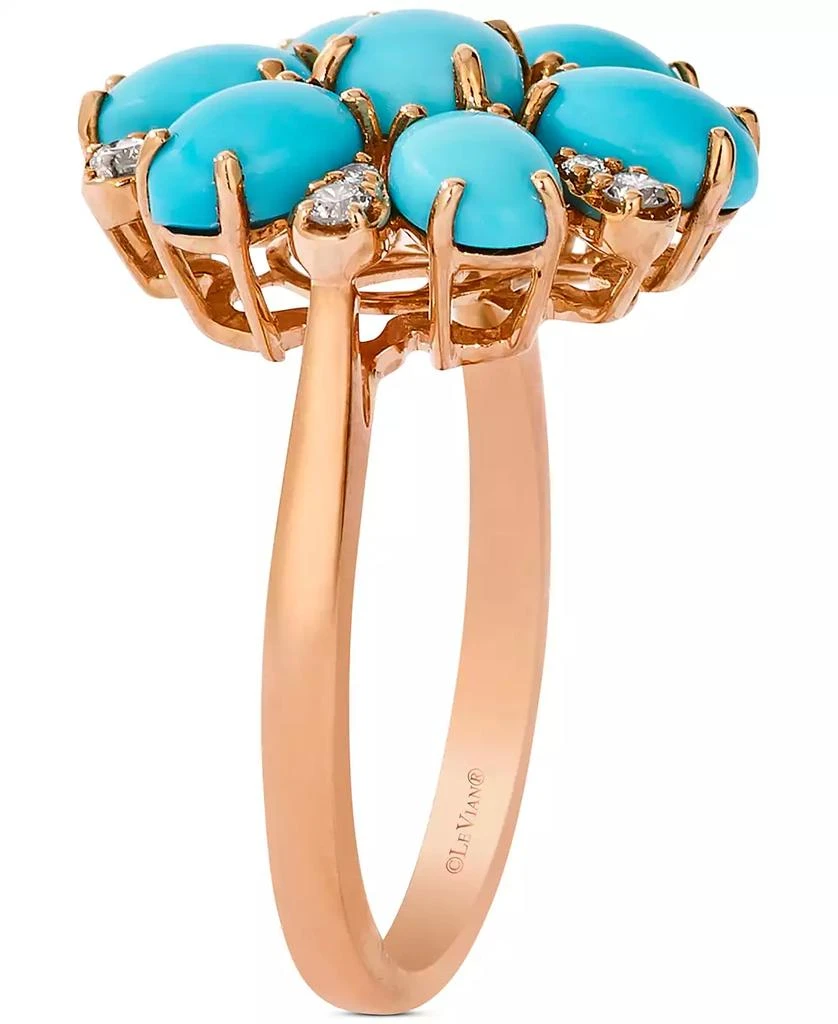 Le Vian Robins Egg Blue Turquoise 
Nude Diamond (1/5 ct. t.w.) Flower Ring in 14k Rose Gold 3