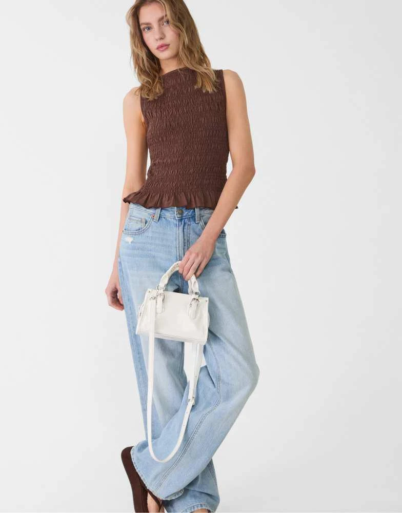 Waist Bag Stradivarius White Bag Stradivarius Fabric Shopper Bag