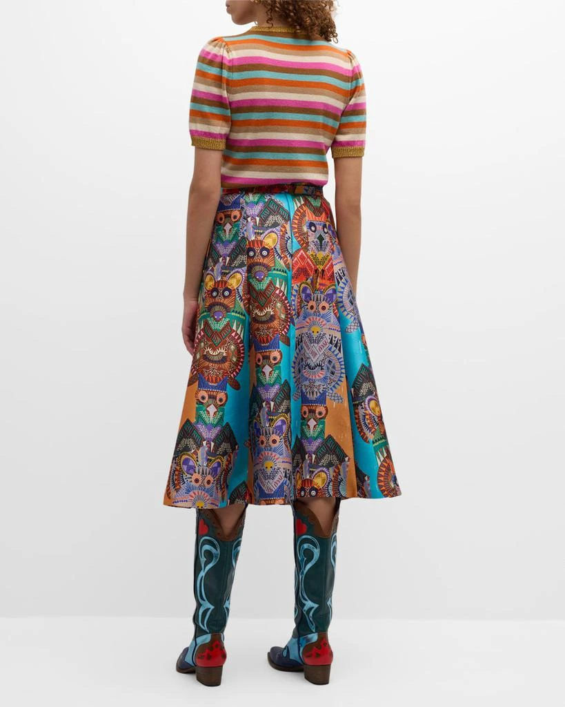 Maison Common Totem Pole Printed Midi Skirt 4