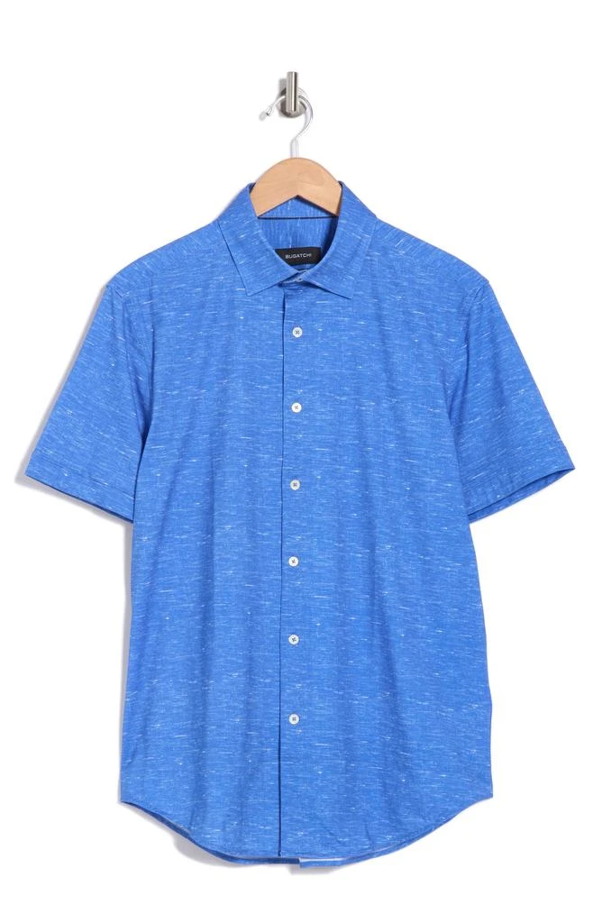BUGATCHI Miles OoohCotton® Solid Short Sleeve Button-Up Shirt 3