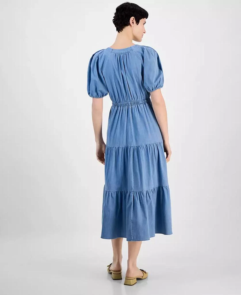 white dress with blue flowers maxi Graceland Maxi Dress — White & Blue Floral main image 1