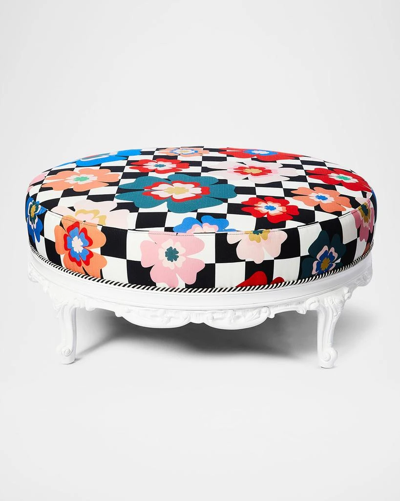 MacKenzie-Childs Outdoor Dolce Vita Jumbo Upholstered Ottoman 1