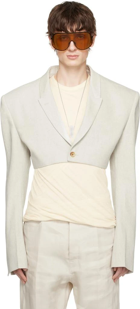 Rick Owens Off-White Hollywood LS Micro Tatlin Denim Blazer