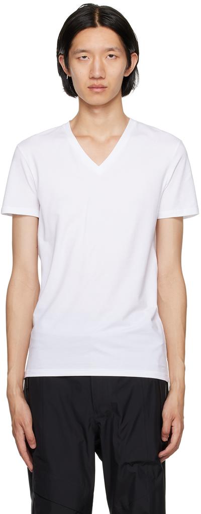 Zegna White V-Neck T-Shirt