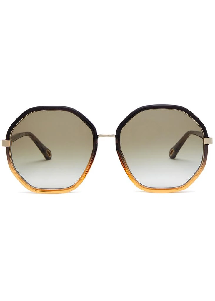 Chloé Two-tone octagon-frame sunglasses 2