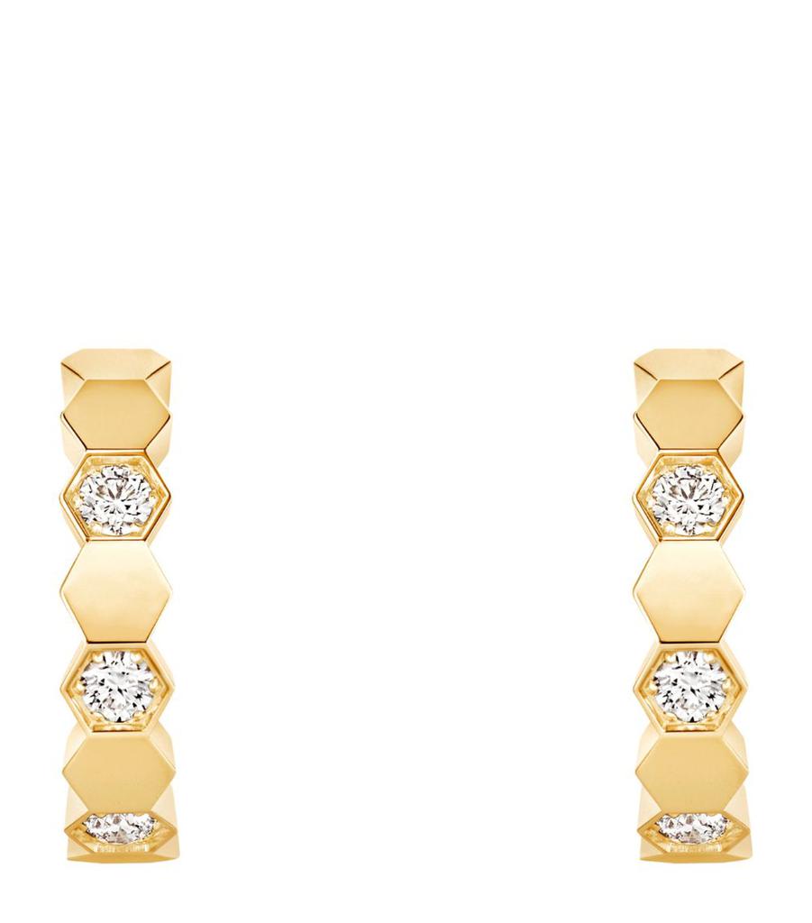 Chaumet Yellow Gold and Diamond Bee My Love Hoop Earrings