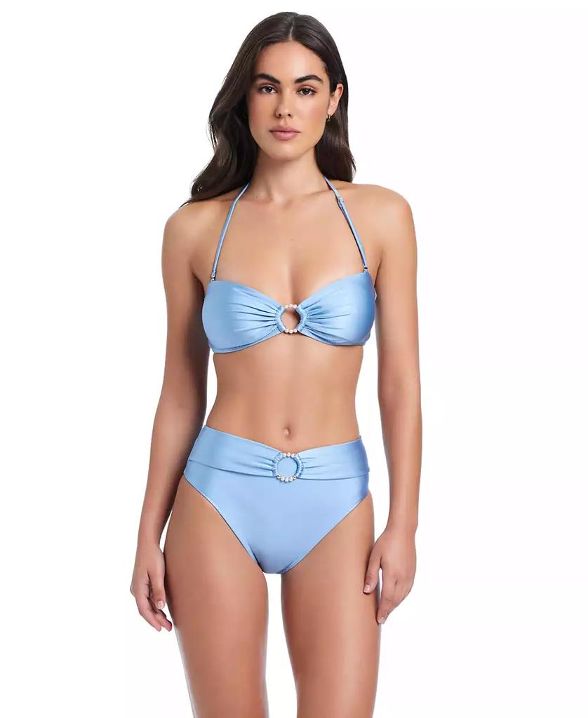 Red Carter Pearls Of Wisdom O-Ring Bandeau Top