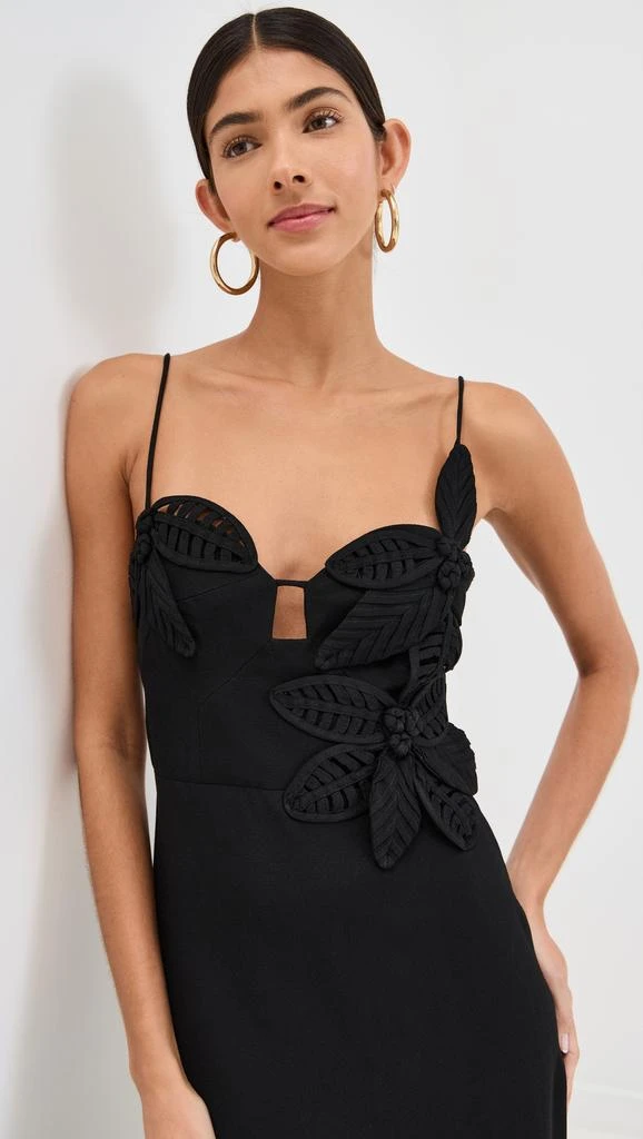 Farm Rio Black Flowered Bust Midi Dress 2