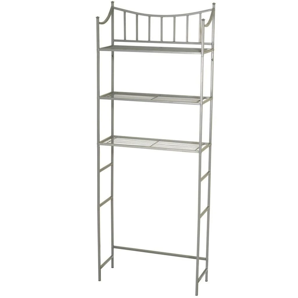 Hivvago Bathroom Space Saving Over the Toilet Linen Tower Shelving Unit in Nickel Finish 2