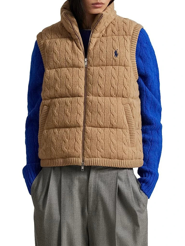Ralph Lauren Cable-Knit Wool-Cashmere Quilted Vest 3
