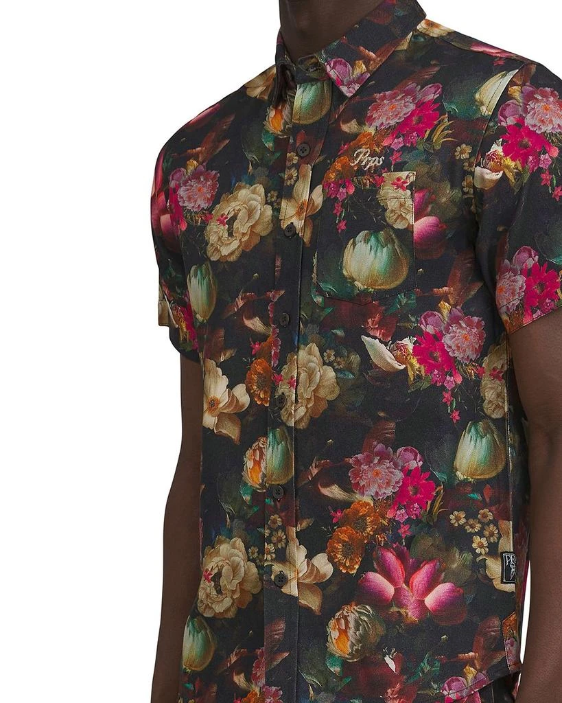 Prps Goods & Co Gold Finch Floral Pattern Short Sleeve Button Down Shirt 4