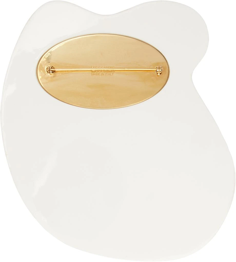 Moschino White Maxi Eggs Brooch 2