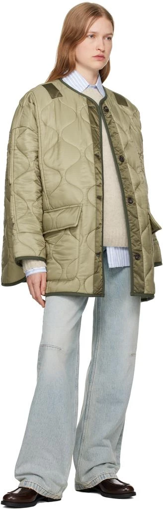 The Frankie Shop Green Teddy Quilted Jacket 4