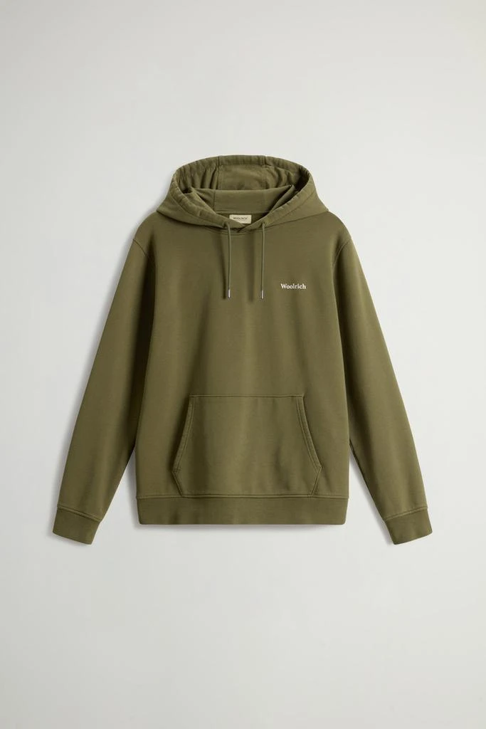 Woolrich Pure Cotton Hoodie with Back Print - Men - Blue 5