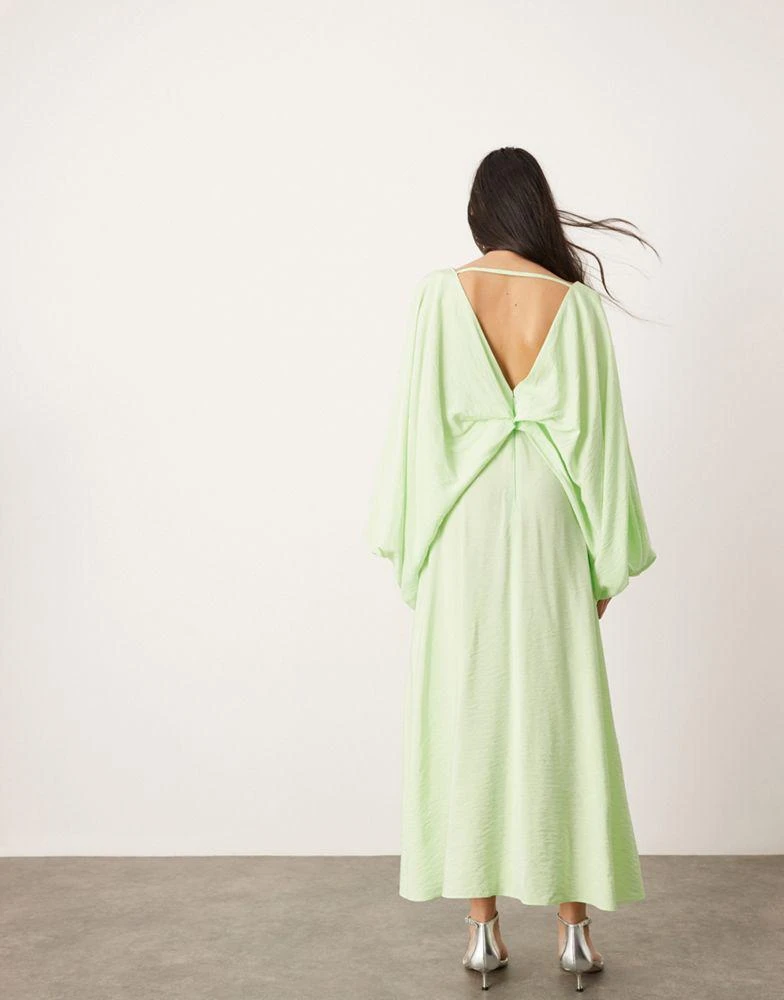 ASOS ASOS EDITION v neck drapey maxi dress in green 2