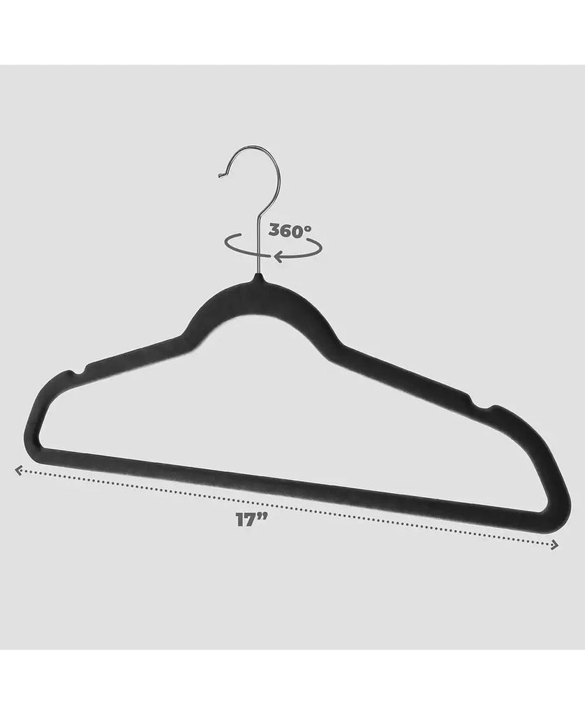 HomeIT 50-pack Velvet Hanger Ultra-Thin - 360 Degree Swivel Hook Black Hangers with Clips - Non-slip Hangers for Skirts and Pants Hangers 3