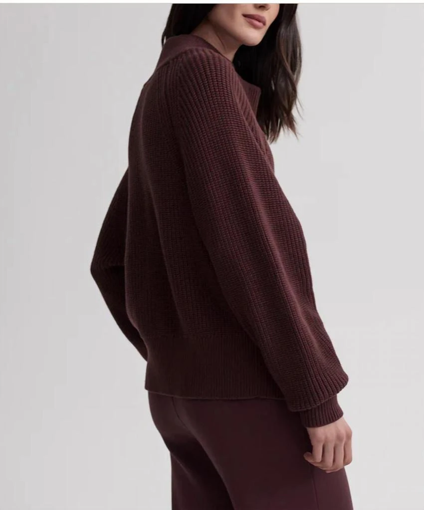 Varley Tessa Knit Jacket In Deep Mahogany 2