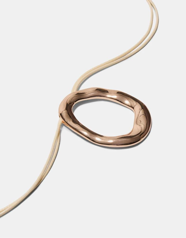 Stradivarius Stradivarius Cord necklace with charm in gold 4