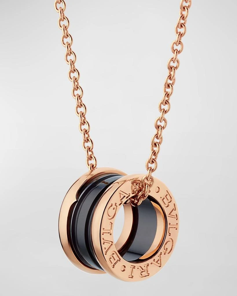 BVLGARI B.Zero1 18k Rose Gold Black Ceramic Necklace 1