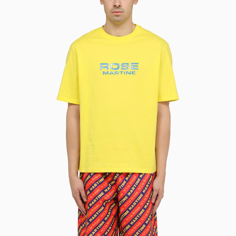 Martine Rose Yellow cotton T-shirt with logo