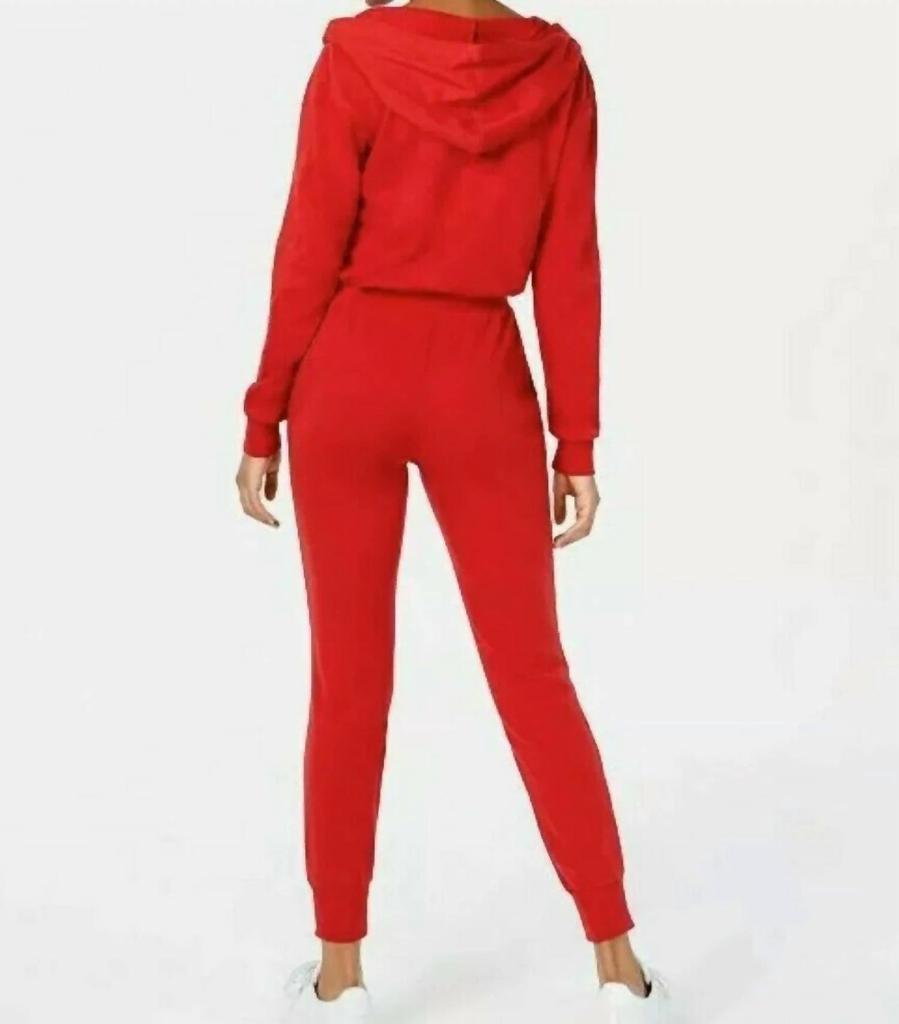 Material Girl Material Girl - Hooded Zip Front Sporty Jumpsuit