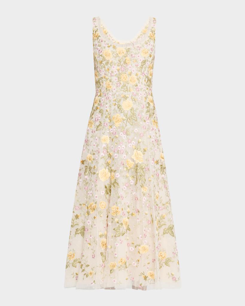 Needle & Thread Embroidered Florine Scoop-Neck Ballerina Dress