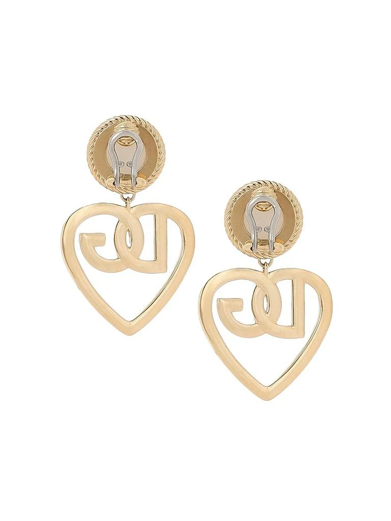 Dolce & Gabbana Goldtone & Imitation Pearl Monogram Heart Drop Earrings 2