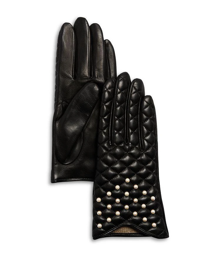 Bloomingdale's Fancy Quilted Leather Gloves - Exclusive 1