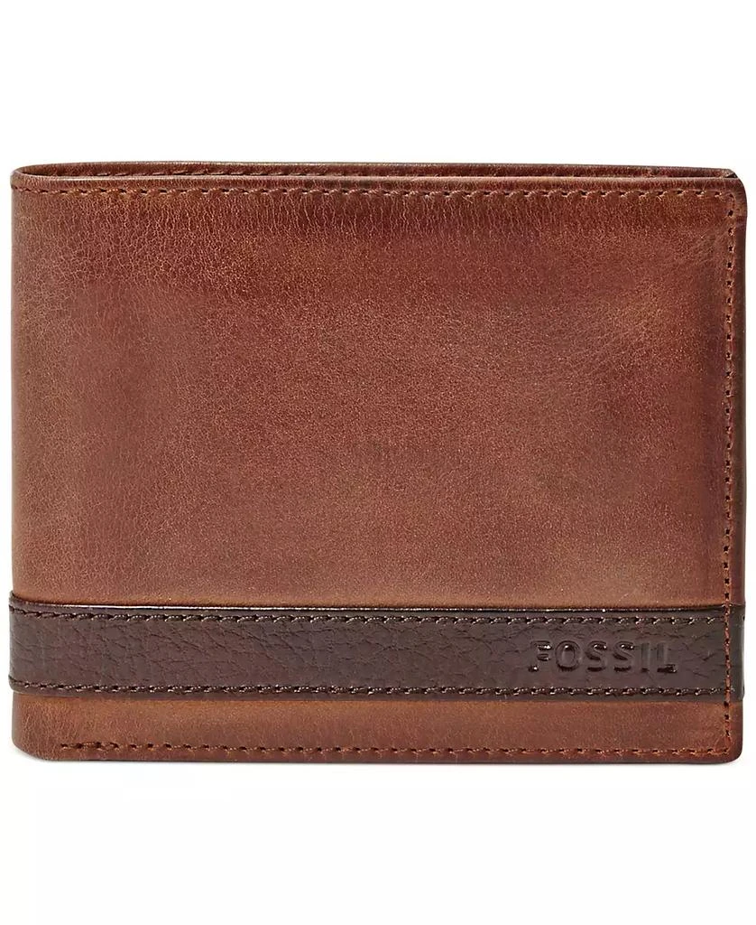 Fossil Men's Quinn Bifold With Flip ID Leather Wallet 1