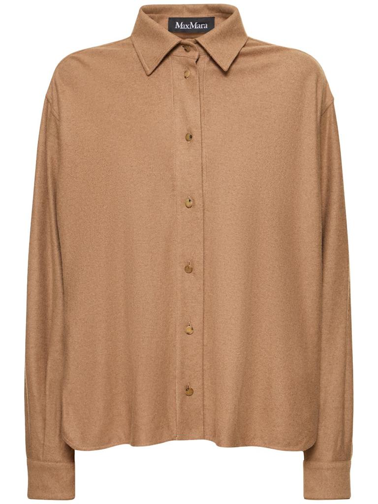 MAX MARA Lvr Exclusive Camel Flannel Shirt