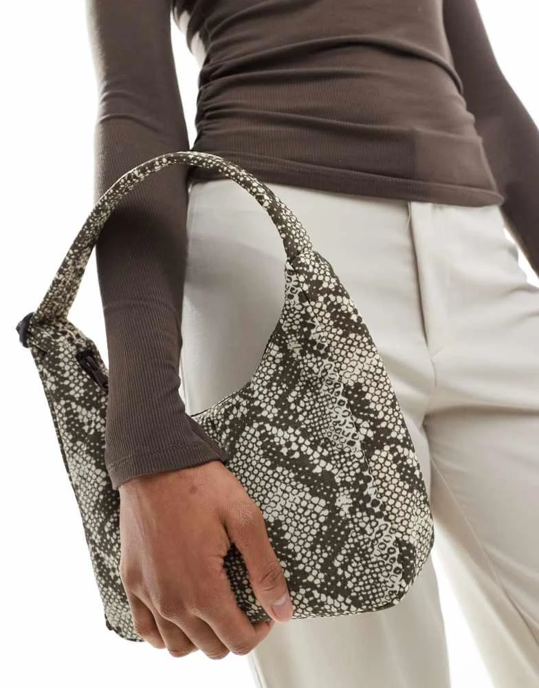 Baggu Baggu mini nylon shoulder bag in snake print 1