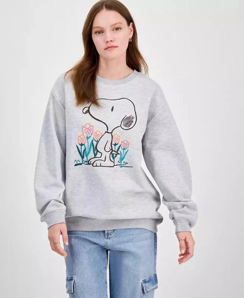 Freeze 24-7 Juniors' Snoopy Floral Graphic Sweatshirt 1