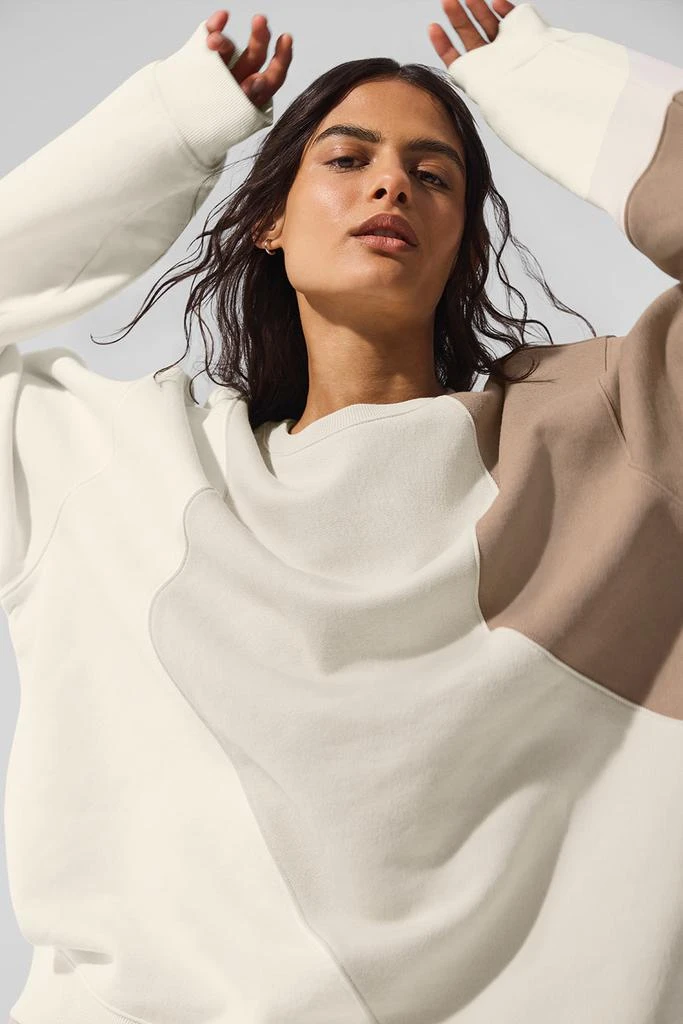 Alo Make Waves Crew Neck Pullover - Ivory/Bone/Gravel 5