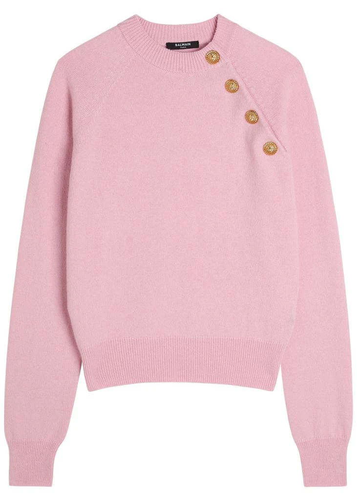 Embellished wool and cashmere-blend jumper
