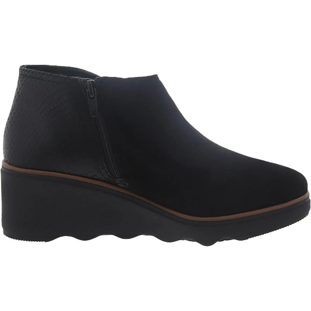 Clarks Mazy Harwich Womens Suede Mixed Media Wedge Boots 4