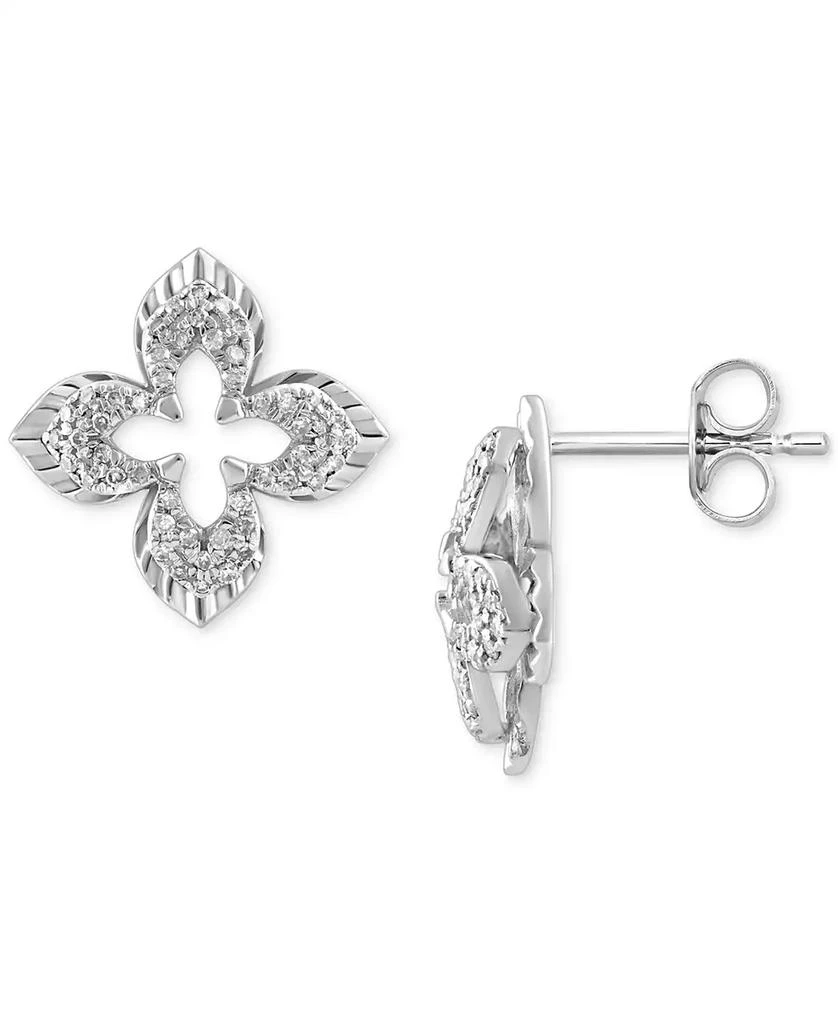 Macy
s Diamond Quatrefoil Openwork Stud Earrings (1/4 ct. t.w.) in 14k White Gold 3