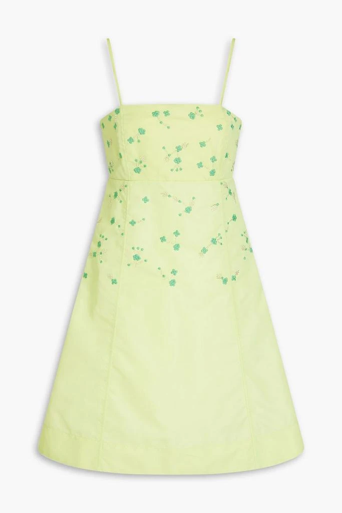 Ganni Embellished taffeta mini dress 1