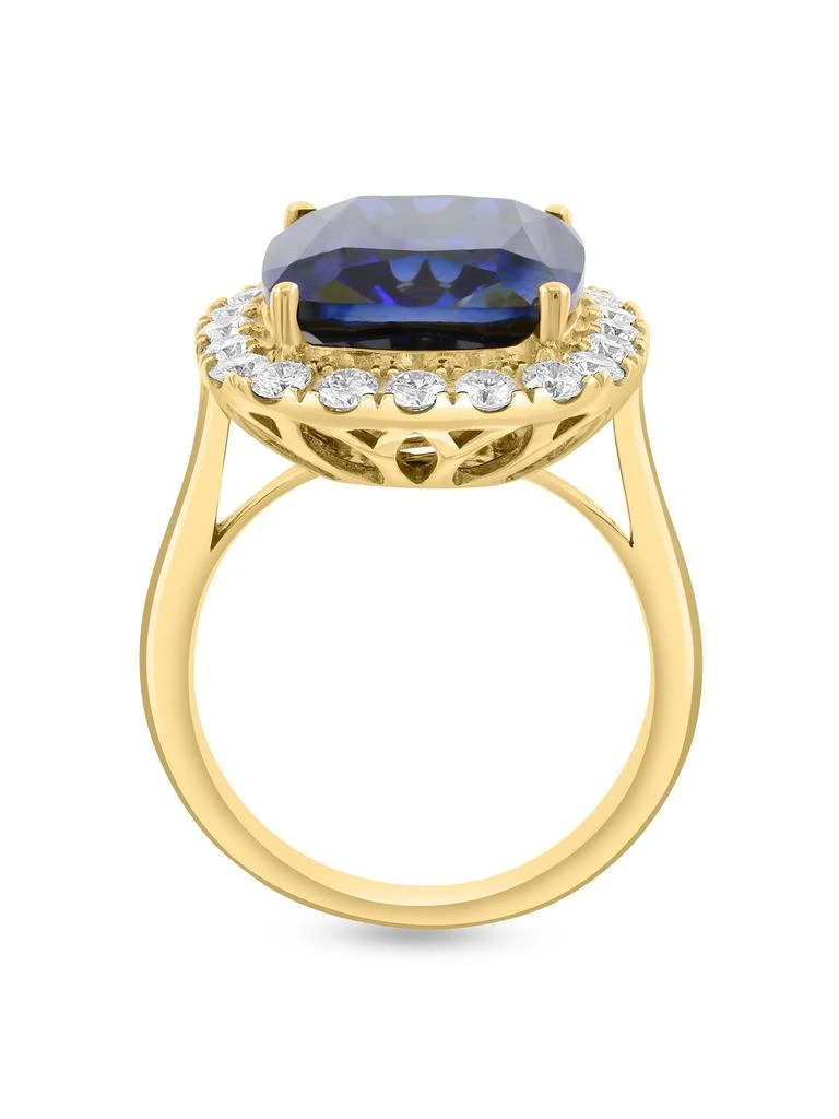 Effy 14K Yellow Gold, Lab-Grown Sapphire 
Lab-Grown Diamond Ring 2