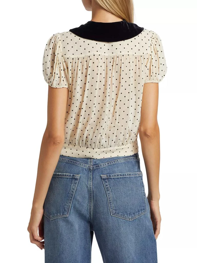 DÔEN Madeline Velvet-Collar Top 5