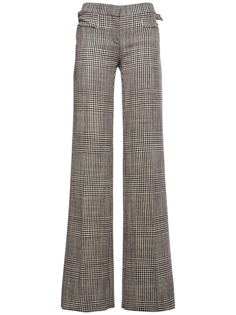 TOM FORD Prince Of Wales Wool Flared Pants