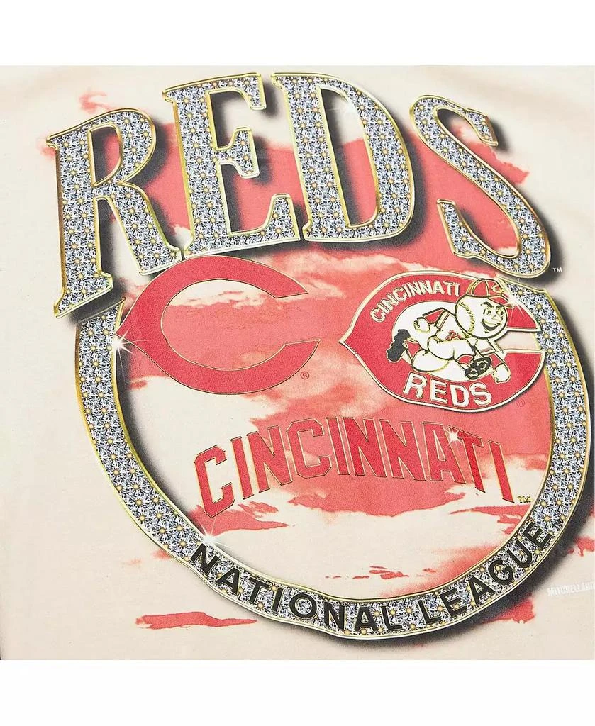 Mitchell & Ness Men's Cream Cincinnati Reds Cooperstown Collection crown Jewels T-Shirt 3