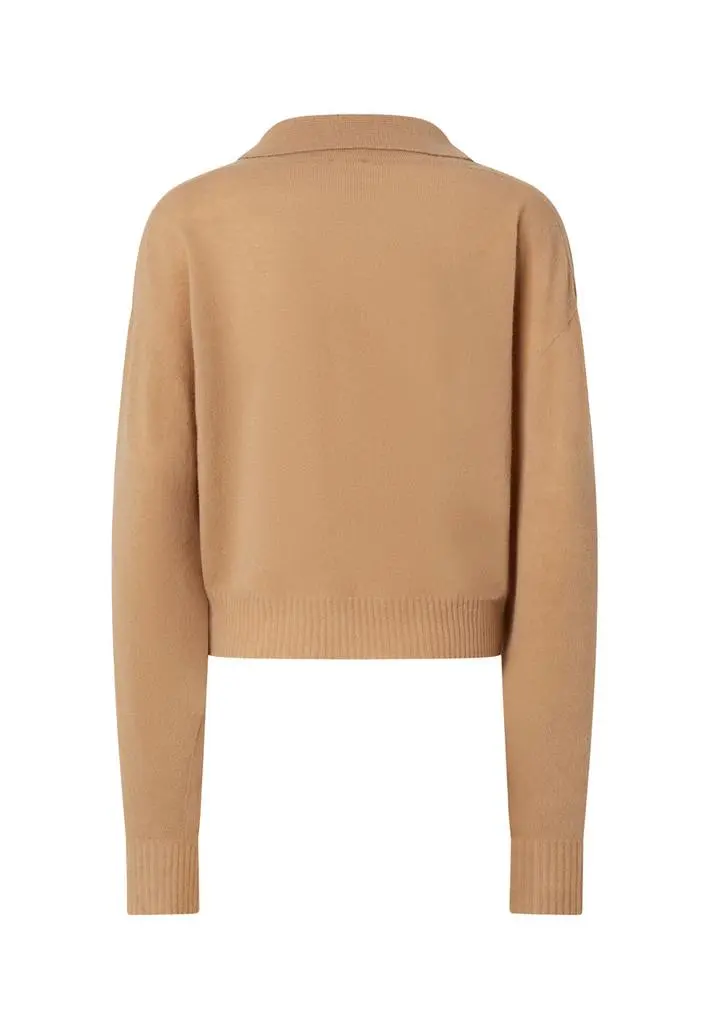PINKO Short cashmere-blend sweater with collar 2