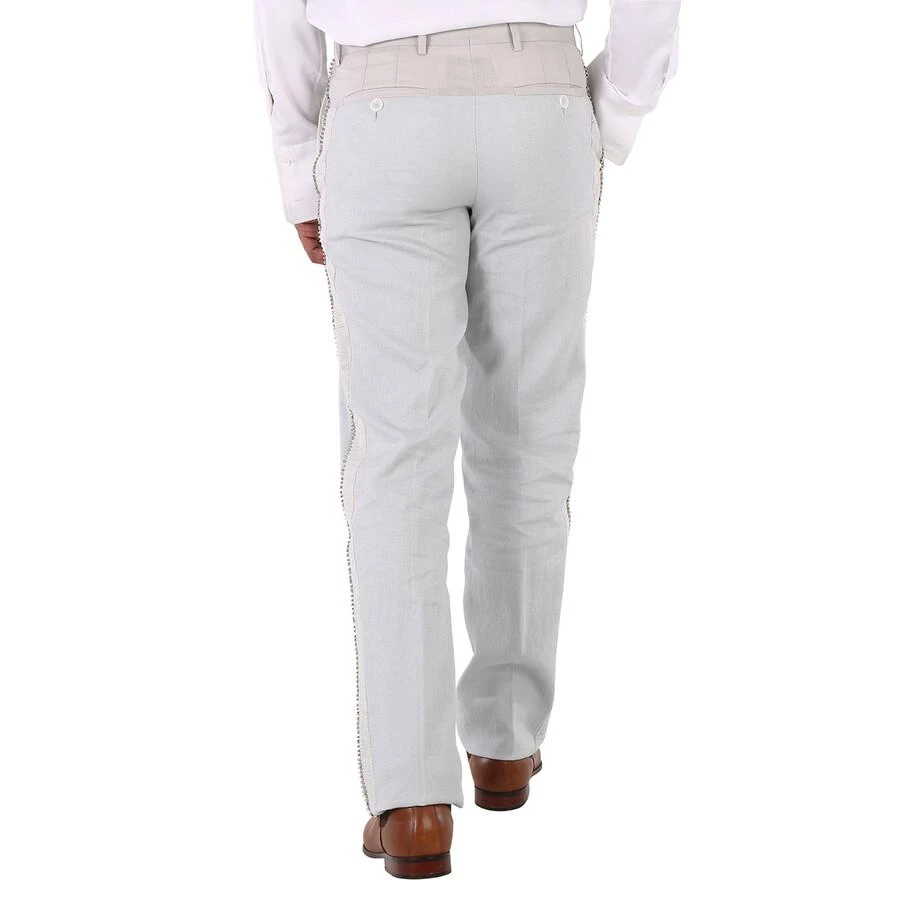 Burberry Burberry Men's Light Pebble Grey English Fit Crystal Embroidered Technical Linen Trousers, Brand Size 50 (Waist Size 34.3") 3
